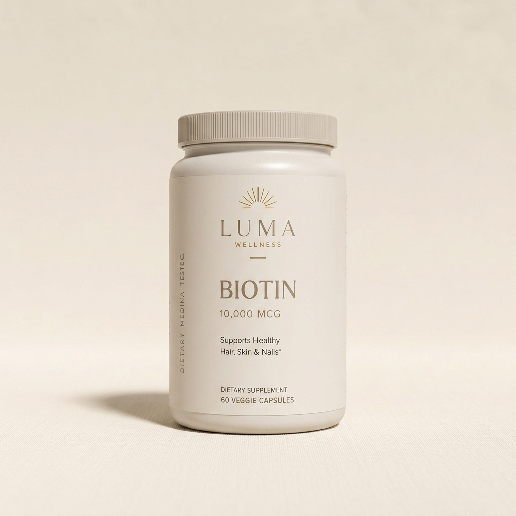 Luma Wellness Biotin bottle